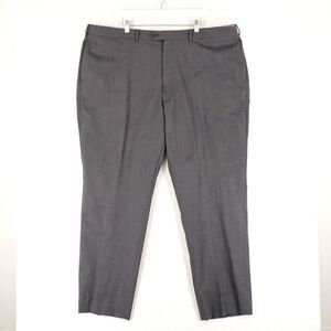 Pronto Uomo Couture Wool Gray Flat Front High Rise Dress Pants 47/33 Lined Parti